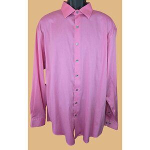 Alfani Mens Pink Long Sleeve Dress Shirt XL Regular Fit